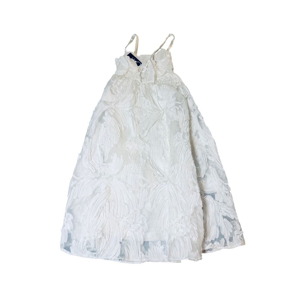 NWT Lulus Size Medium Perkins White Textured Lace-Up Corset Midi Dress - Picture 9 of 9
